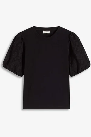 bonprix Shirt mit Spitzenärmeln