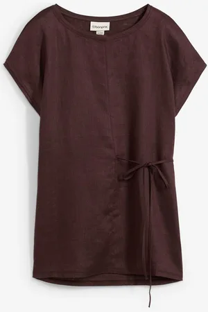 bonprix Shirt aus reinem Leinen mit Webbesatz
