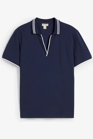 bonprix Piqué Poloshirt mit V-Ausschnitt