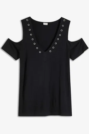 bonprix Cold-Shoulder Shirt mit Ösen