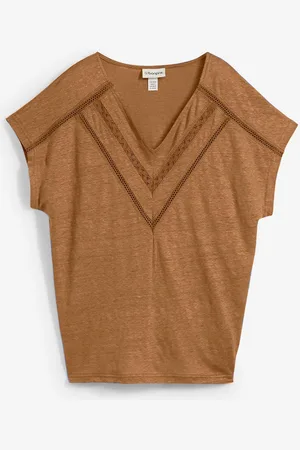 bonprix T-Shirt aus reinem Leinen mit Spitze