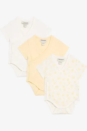 bonprix Kurzarm Wickelbodies aus reiner Bio-Baumwolle (3er Pack)