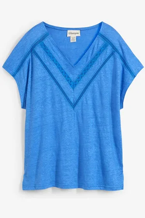 bonprix T-Shirt aus reinem Leinen mit Spitze