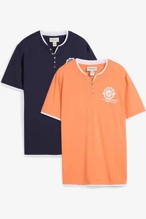 bonprix Henleyshirt, Kurzarm (2er Pack) aus reiner Bio-Baumwolle