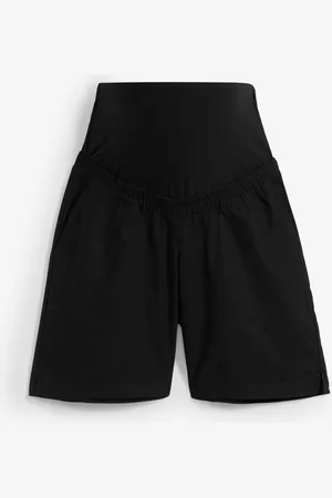 bonprix 2-in-1 Umstandsbermuda mit Bauchband zum Umklappen aus Leinen und Baumwolle