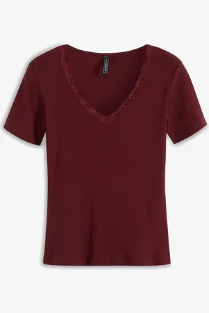 bonprix Rippshirt mit Spitze