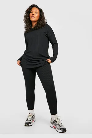 Plus gerippte Leggings