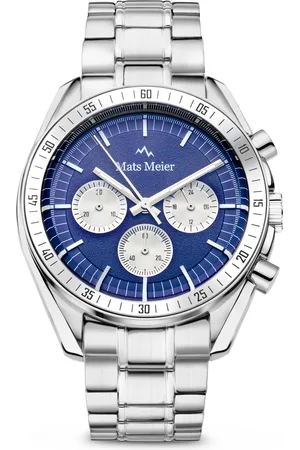 Mats Meier Arosa Racing Chronograaf HerrenUhr Silberfarbene und Blauw MM50014