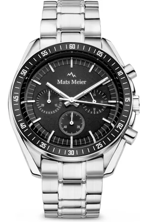 Mats Meier Arosa Racing Chronograaf HerrenUhr Silberfarbene und Schwarz MM50012