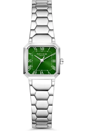 Parte Di Me Orologio square ladies watch silver coloured and green PDM09029
