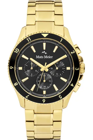 Mats Meier Ponte dei Salti Chronograaf HerrenUhr Goldfarbene und Schwarz MM00509