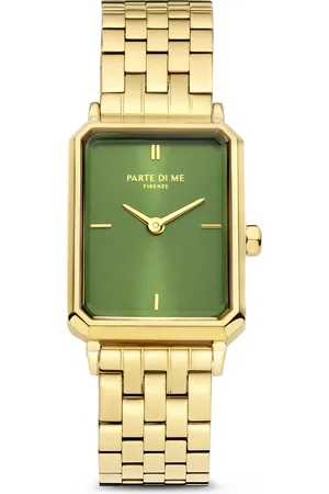 Parte Di Me Orologio Rechthoekig DamenUhr Goldfarbene und Groen PDM09002