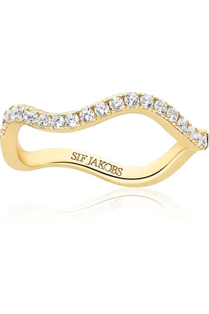 Sif Jakobs Ellera 925 Sterling Silver Ring with 18 Karat Gold Plating SJ-R3869-CZ-YG