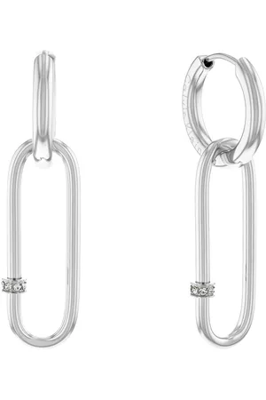 Calvin Klein Silberfarbene Ohrhänger mit Kristallen CJ35000181
