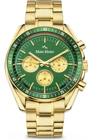Mats Meier Arosa Racing Chronograaf HerrenUhr Goldfarbene und Groen MM50017