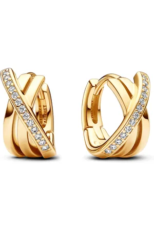 PANDORA Signature damen Ohrknöpfe 585 Vergoldung 263150C01