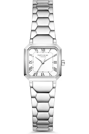 Parte Di Me Orologio square ladies watch silver coloured and white PDM09027