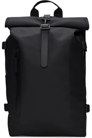Rains Rolltop Black Backpack R14590-01