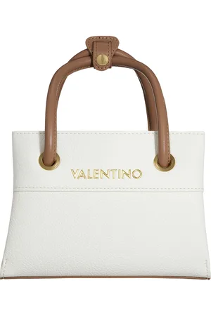 VALENTINO Alexia White & Brown Handbag VBS5A805BIANCOCUOIO