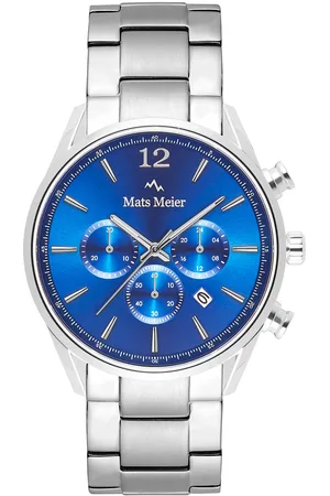 Mats Meier Grand Cornier Chrono Blauw/Silberfarbene Uhr MM00108