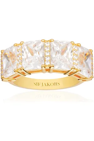 Sif Jakobs Roccanova Altro 925 Sterling Silberen Goldfarbene Ring SJ-R42269-CZ-YG