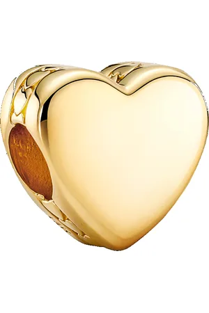 PANDORA Moments Goldfarbene Engravable Heart Charm 762015C00