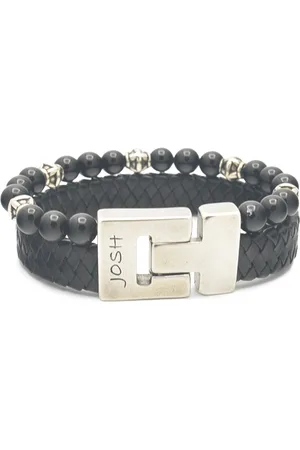 Josh Black Natural Stone Bracelet 25035SL/BLCK