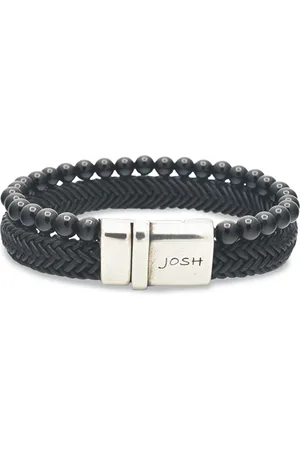 Josh Black Natural Stone Bracelet 09333SL/BLCK