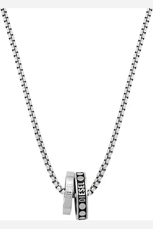 Diesel Double Pendant Halskette Aus Edelstahl DX1168040