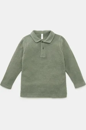 04651/A TRIP IN A BAG Herren - Kinder Fleece-Longsleeve-Poloshirt 