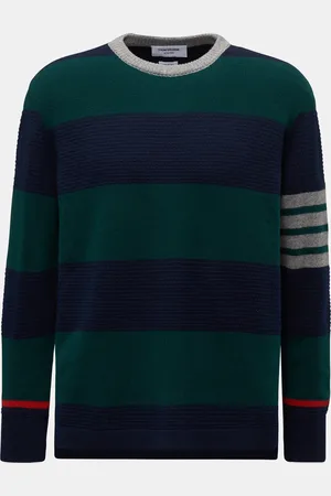 Thom Browne Herren - Rundhalspullover /blau gestreift