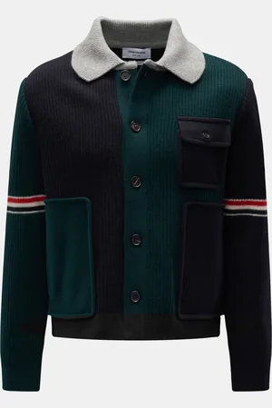 Thom Browne Herren - Cardigan navy/ /hellgrau