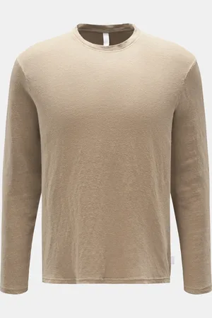 04651/A TRIP IN A BAG Herren - Leinen Rundhals-Longsleeve 