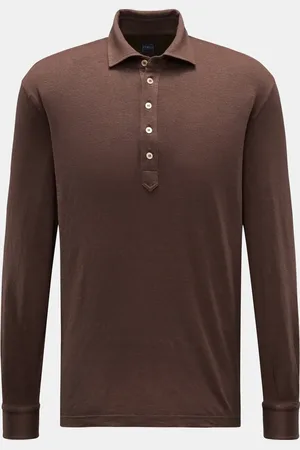 FEDELI Herren - Leinen Longsleeve-Poloshirt 
