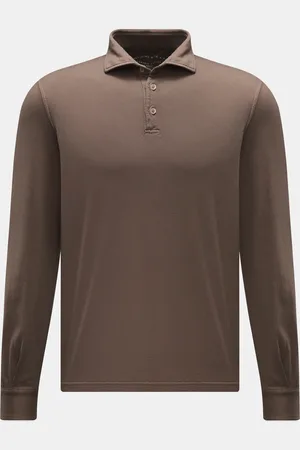FEDELI Herren - Jersey Longsleeve-Poloshirt 
