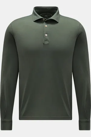 FEDELI Herren - Jersey Longsleeve-Poloshirt 
