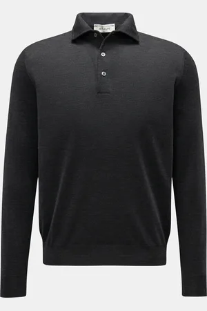 FILIPPO DE LAURENTIIS Herren - Feinstrick-Polo meliert