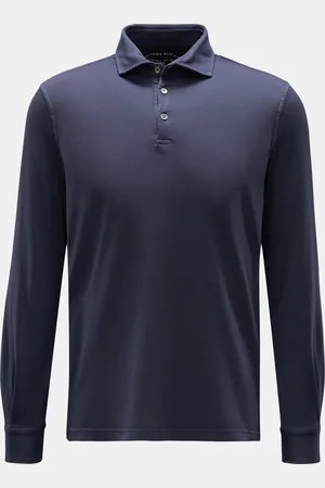 FEDELI Herren - Jersey Longsleeve-Poloshirt 