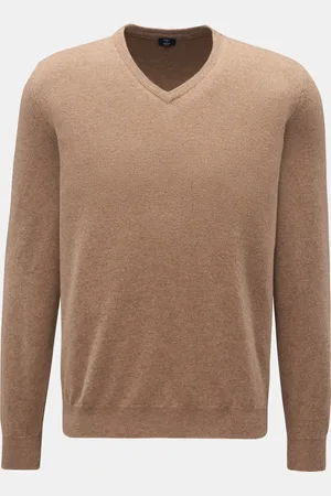 FEDELI Herren - Cashmere V-Neck Pullover meliert