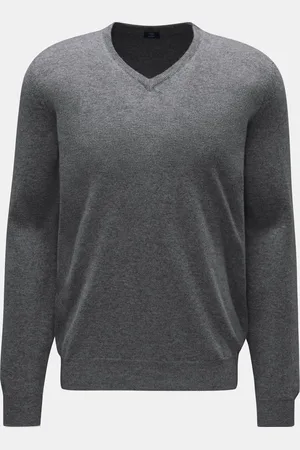 FEDELI Herren - Cashmere V-Neck Pullover meliert