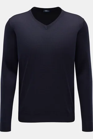 FEDELI Herren - Feinstrick V-Neck Pullover