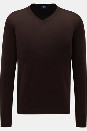 FEDELI Herren - Feinstrick V-Neck Pullover