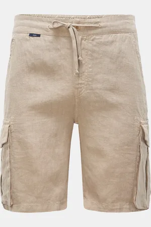 04651/A TRIP IN A BAG Herren - Leinen Cargo-Bermudas 