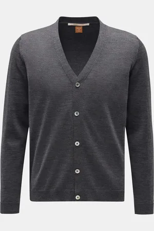 hindustrie Herren - Merino Cardigan meliert