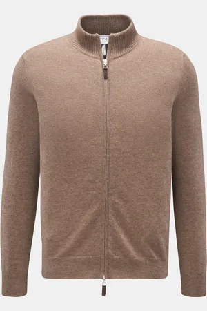 FTC Herren - Cashmere Strickjacke meliert