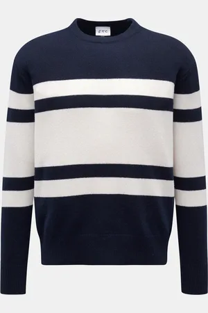 FTC Herren - Rundhalspullover /offwhite gestreift