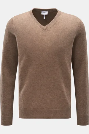 FTC Herren - Cashmere V-Neck Pullover meliert