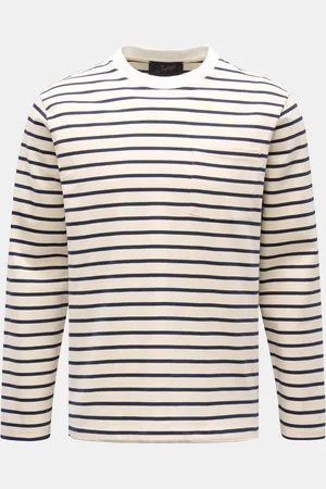 THE SEAFARER Herren - Rundhals-Longsleeve /offwhite gestreift