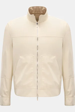 Brunello Cucinelli Herren - Wende-Lederjacke creme/hellbraun