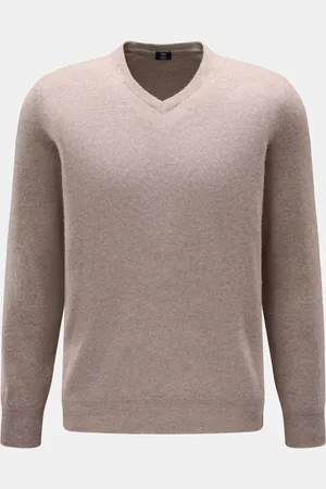 FEDELI Herren - V-Neck Pullover meliert